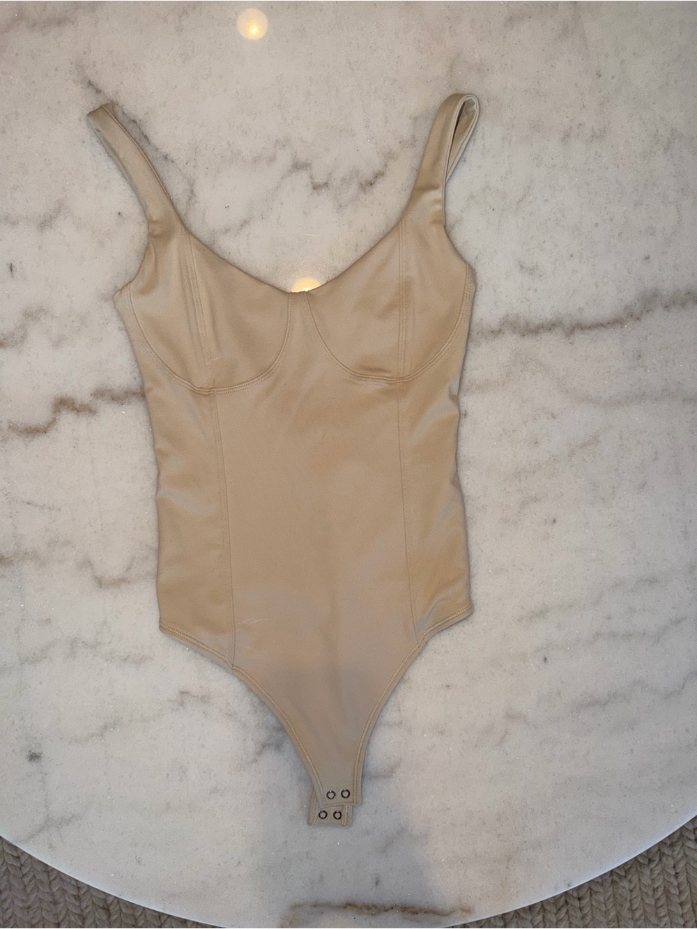 Abercrombie & Fitch Beige Sculpted Bodysuit